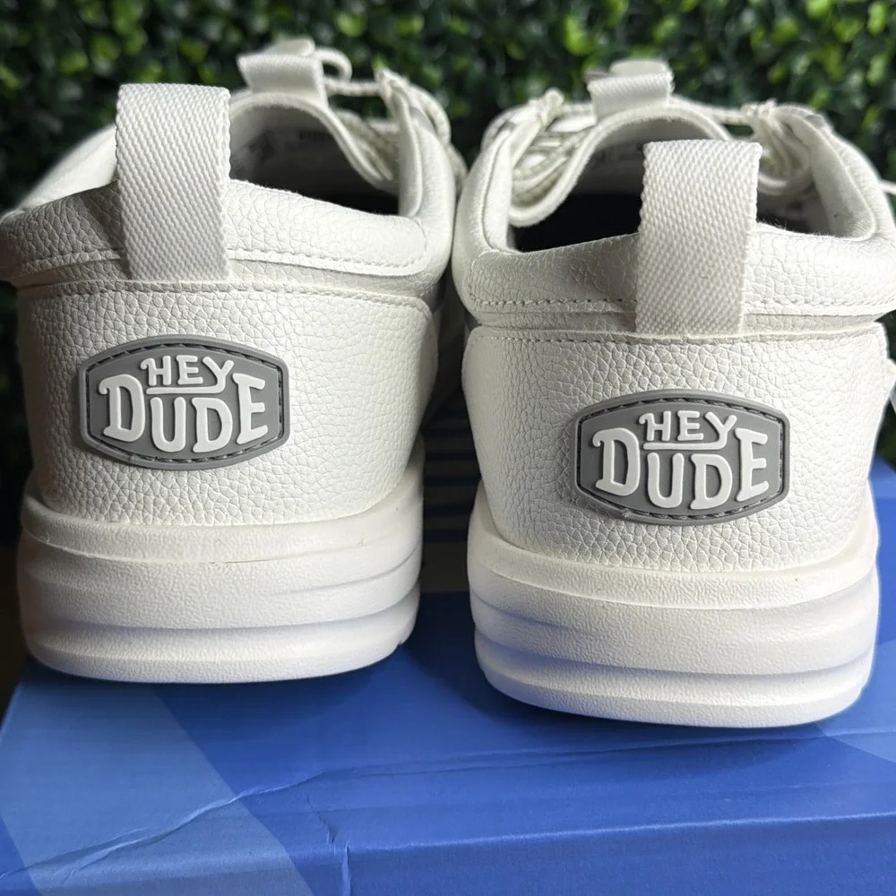 Hey Dude Wally Golf Classic TG Men's Casual Shoes White Logo Slip-On US 12